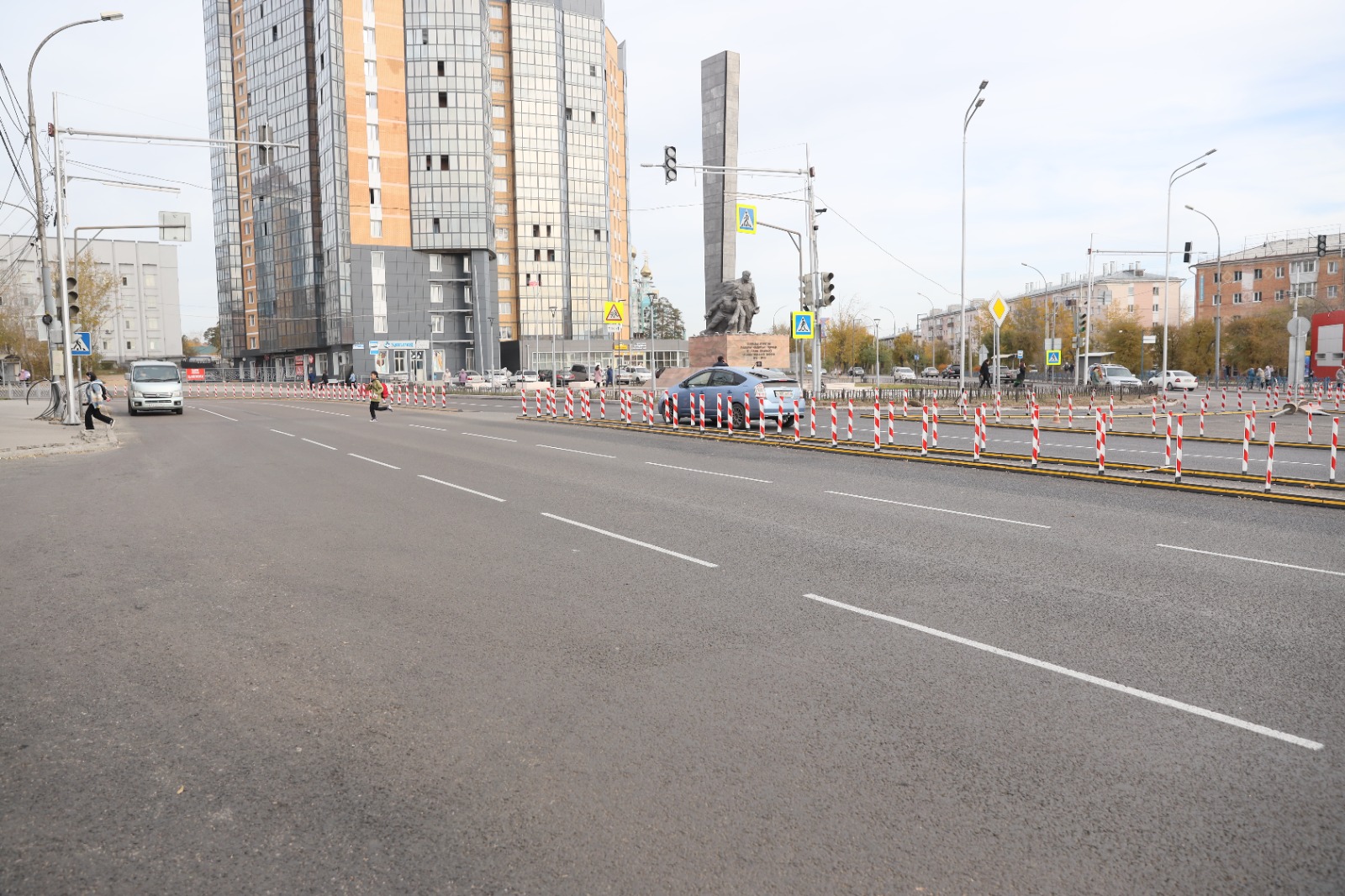 Ремонт дороги на проспекте 50-летия Октября в Улан-Удэ почти закончили