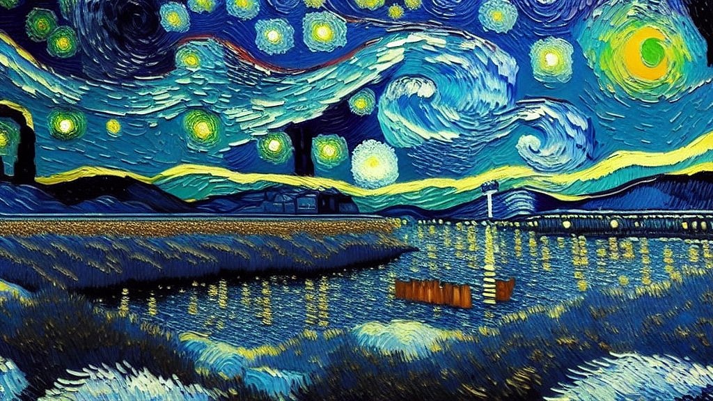 Нейросеть нарисовала зимний Байкал в стиле Ван Гога