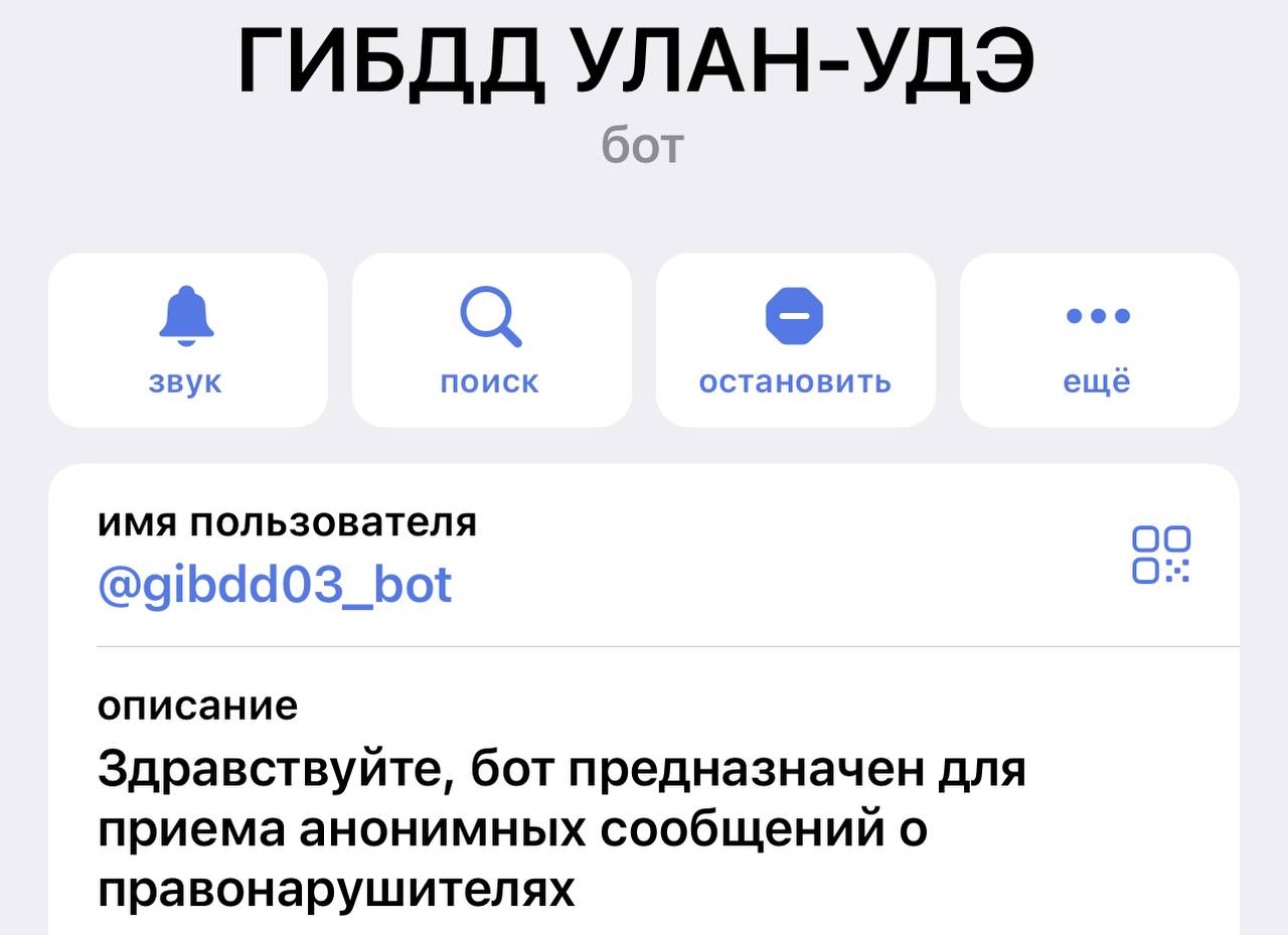 ГИБДД Улан-Удэ запустил телеграм-бот для анонимных обращений о нарушителях