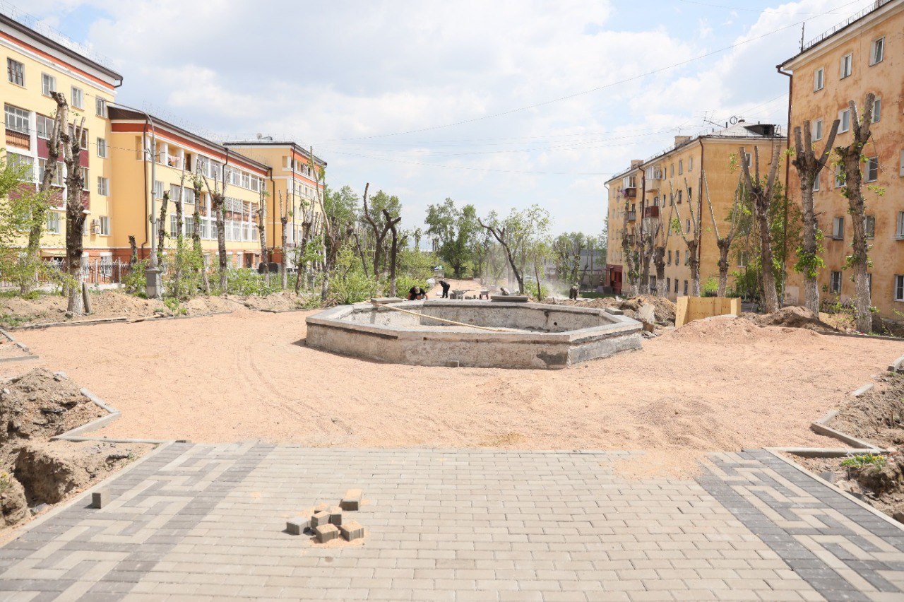 В Улан-Удэ полным ходом идет благоустройство общественных территорий