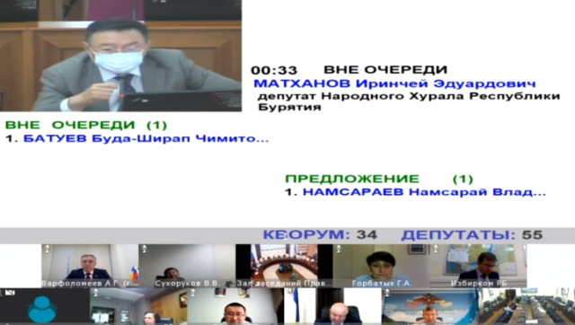 Вопросы на сессию депутатов. Депутаты народного Хурала Республики Бурятия. Баир Гергенов.