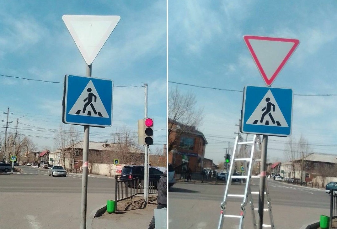 В Улан-Удэ с начала мая привели в порядок более 60 дорожных знаков