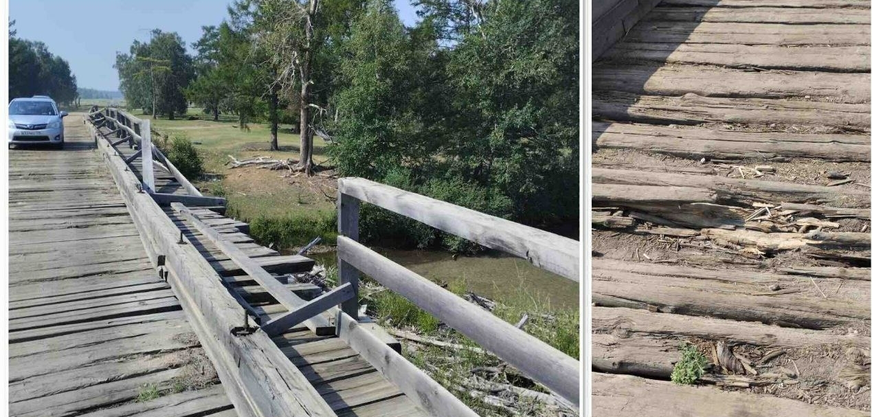 Жители села в Бурятии пожаловались на ужасное состояние моста