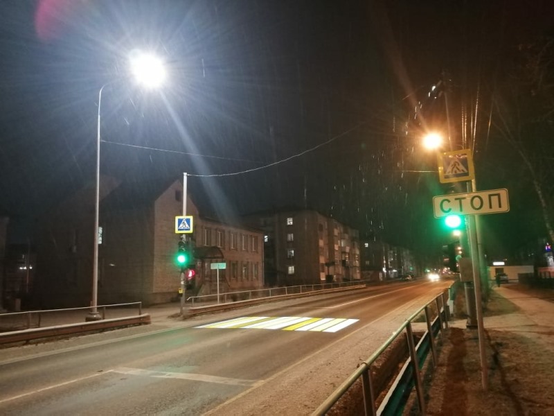 В Слюдянке установили дополнительное освещение на 11-ти пешеходных переходах