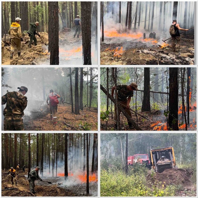 В Бурятии вертолетом доставили продукты и воду на сложный лесной пожар 