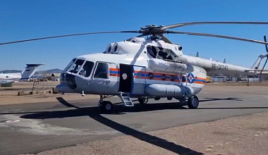 Борт Ми-8 МЧС России вылетел к месту схода лавины на руднике «Ирокинда» в Бурятии