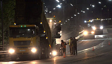 Ход ночных работ по ремонту дороги на Левом берегу в Улан-Удэ проверил министр транспорта