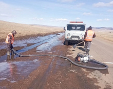 В Бурятии из-за таяния снега усилили работы на дорогах