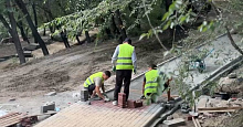 В Улан-Удэ наполовину благоустроили левую часть Мемориала Победы